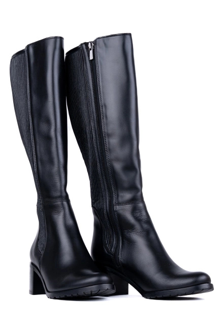 Kozaki damskie skórzane na szerszą łydkę Łukbut 29220-3-Z-001