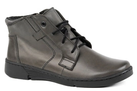 Lekkie skórzane szare trzewiki damskie Łukbut 14750-3-Z-035