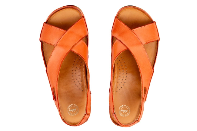 Sandałki na lato pomarańczowe Łukbut 18280-3-L-020 