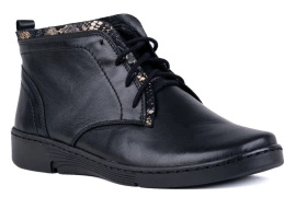 Trzewiki damskie  w czarnym kolorze Łukbut 19060-3-Z-100