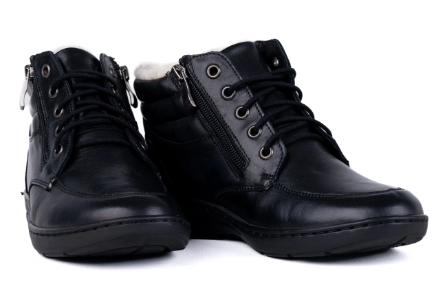 Trzewiki damskie czarne Łukbut 07240-3-Z-100 