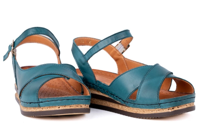 Sandały damskie na koturnie Łukbut 24800-3-L-435