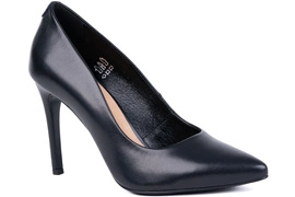 Skórzane szpilki damskie czarne Łukbut 24190-3-J-100