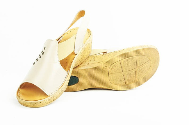 Sandały damskie komfortowe białe Łukbut 1750