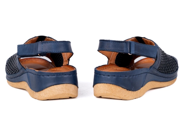 Sandały damskie  na wysokie podbicie i tęgie stopy , ochraniające haluks Łukbut 15460-3-L-436 