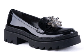 Czarne mokasyny damskie Łukbut 21520-601