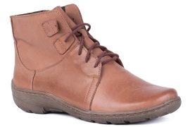 Lekkie skórzane trzewiki damskie ,brązowe Łukbut 18160-3-Z-153/A