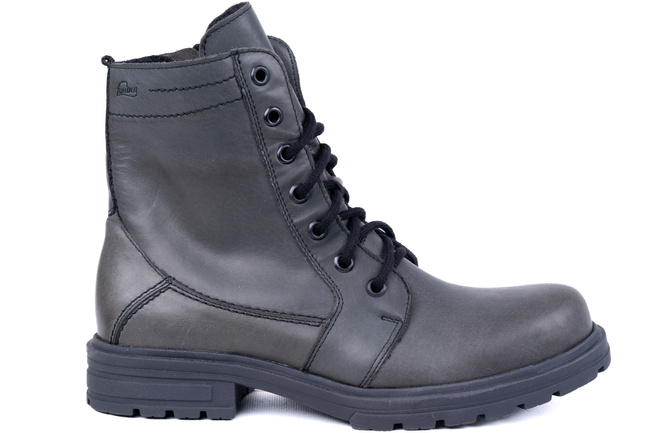 Ciepłe trapery w szarym kolorze Łukbut 6140-3-Z-035