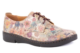 Komfortowe półbuty damskie w kwiaty Łukbut 18140-3-J-712