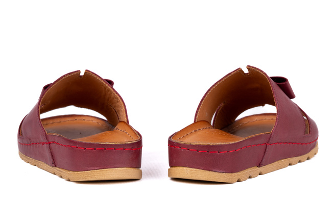 Klapki damskie, w kolorze bordowym Łukbut 25930-3-L-209