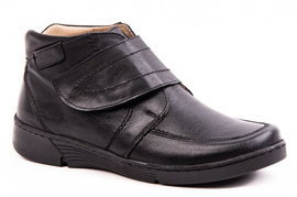 Lekkie skórzane czarne trzewiki damskie Łukbut 676