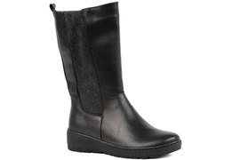 Kozaki damskie wysokie do połowy łydki, na szerszą łydkę 21930-3-Z-001