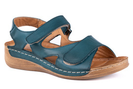 Sandały damskie komfortowe szmaragdowe Łukbut 1642