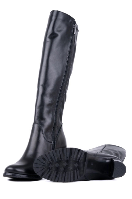 Kozaki damskie skórzane na szerszą łydkę Łukbut 29300-3-Z-001 