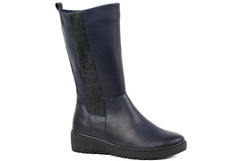 Kozaki damskie wysokie do połowy łydki, na szerszą łydkę 21930-3-Z-220