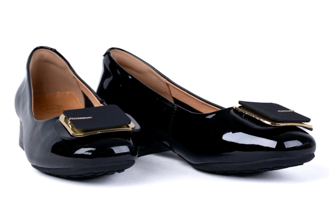 Baleriny damskie z noskiem kwadratowym Łukbut 28660-3-J-601 