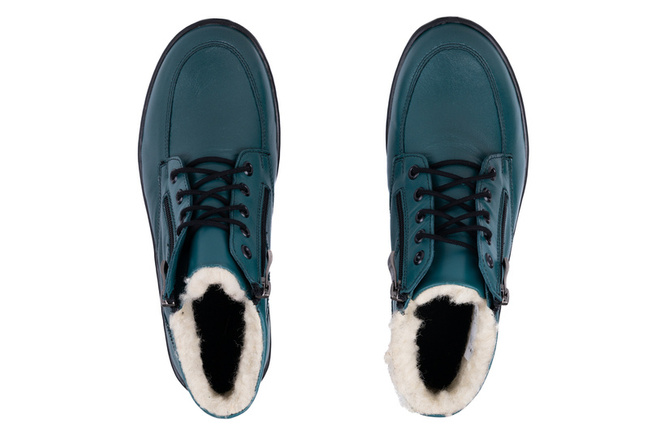 Trzewiki damskie, ocieplone naturalną owczą wełną Łukbut 07240-3-Z-435