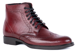 Trzewiki męskie casual,bordowe  Łukbut 22000-4-Z-348