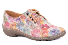 Półbuty na wiosnę w kolorowe kwiaty Łukbut 5100-3-W-711