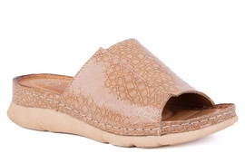 Płaskie klapki damskie beżowe Łukbut 21070-3-L-672