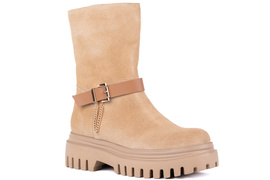 Botki damskie beżowe Łukbut 26720-3-Z-292