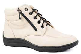 Trzewiki damskie, ocieplone naturalną owczą wełną,beżowe Łukbut 07240-3-Z-243