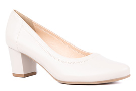 Klasyczne czółenka damskie, kremowe Łukbut 21370-3-J-584