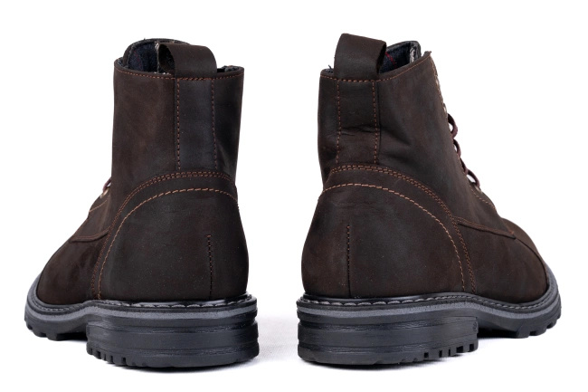 Brązowe trzewiki męskie w stylu traperka Łukbut 22240-4-Z-109