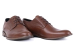 Klasyczne brązowe wizytowe półbuty męskie Łukbut 24930-4-J-330