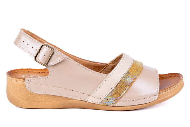 Komfortowe sandały damskie , komfortowe na tęższe stopy Łukbut 11040-3-L-546 