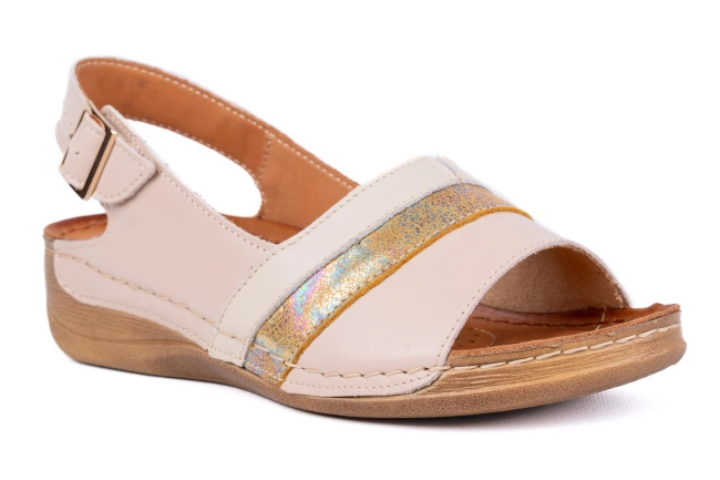 Komfortowe sandały damskie , komfortowe na tęższe stopy Łukbut 11040-3-L-546