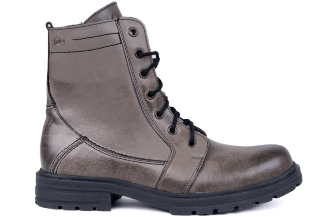 Ciepłe trapery w szarym kolorze Łukbut 6140-3-Z-035