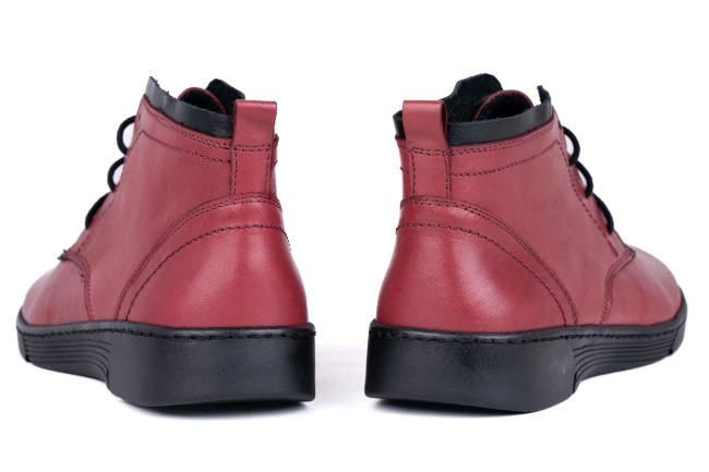 Trzewiki damskie w bordowym kolorze Łukbut 19060-3-Z-209