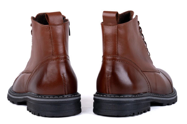 Brązowe trzewiki męskie w stylu traperka Łukbut 22240-4-Z-003