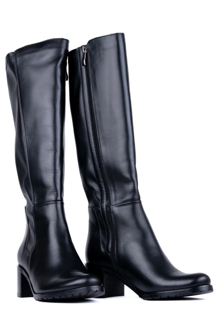 Kozaki damskie skórzane na szerszą łydkę Łukbut 29210-3-Z-001