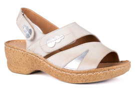 Sandały damskie  w kolorze kremowym ochraniające haluksy Łukbut 13910-3-L-264