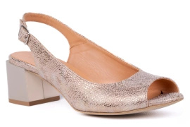 Złote sandały damskie odkrytą piętą i palcami Łukbut 21770-3-L-721