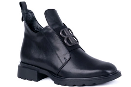 Botki z ozdobą , skórzane Łukbut 23680-3-Z-100