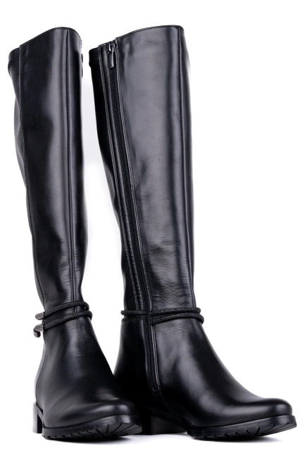 Kozaki damskie skórzane na szerszą łydkę Łukbut 29280-3-Z-001