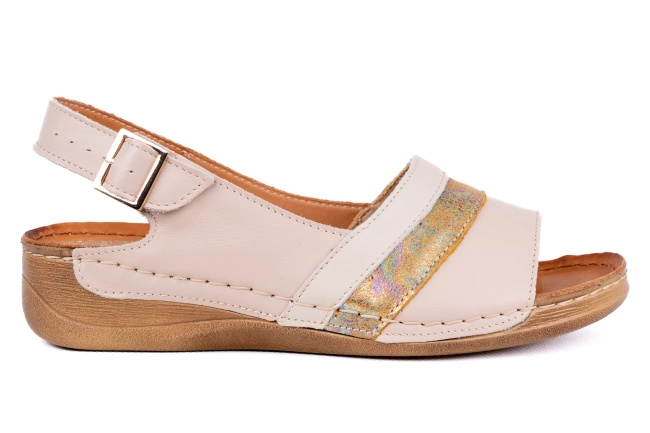 Komfortowe sandały damskie , komfortowe na tęższe stopy Łukbut 11040-3-L-546