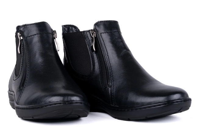 Jesienno- zimowe trzewiki damskie czarne,Łukbut 11890-3-Z-100