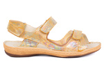 Sportowe sandały damskie  na rzepy beżowe Łukbut 6370-3-L-648 