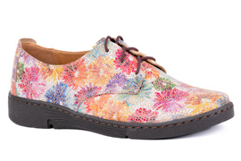 Komfortowe półbuty damskie w kwiaty  Łukbut 18140-3-J-711