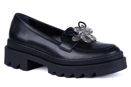 Czarne mokasyny damskie Łukbut 21520-J-3-100