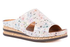 Klapki damskie na koturnach 22670-3-L-717