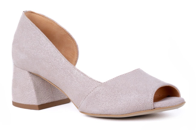 Różowe czółenka z odkrytym noskiem 21810-3-L-283