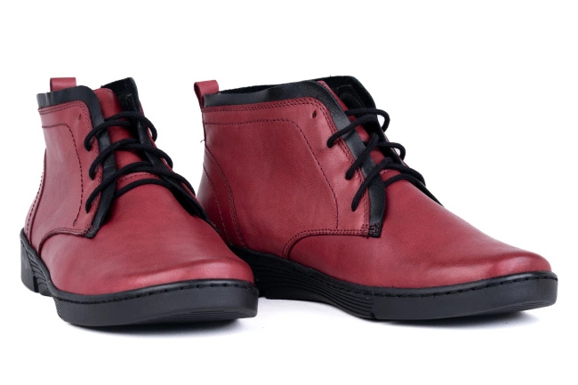 Trzewiki damskie w bordowym kolorze Łukbut 19060-3-Z-209