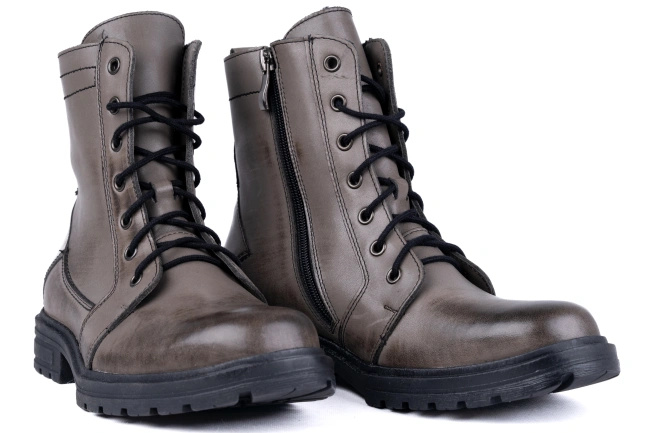 Ciepłe trapery w szarym kolorze Łukbut 6140-3-Z-035