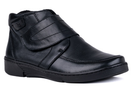 Lekkie skórzane czarne trzewiki damskie Łukbut 6760-3-Z-100