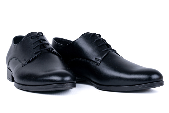 Czarne wizytowe półbuty męskie Łukbut 24030-4-J-001